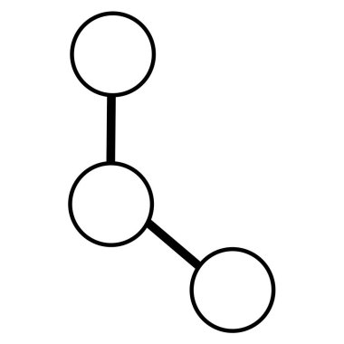 Birbirine bağlı üç dairenin, minimalist tasarım kavramları ve sembolik gösterimler için ideal, eşsiz bir geometrik şekil oluşturan soyut vektör çizimi.