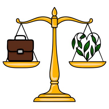 Bir tarafında evrak çantası, diğer tarafında kalp şeklinde bir bitki olan adaletin altın terazisinin temsilcisi. İş ve doğa arasındaki dengeyi sembolize ediyor..