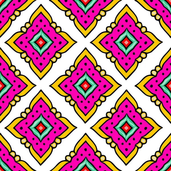 Kalın Geometrik Şekillere ve Fuchsia Aksanına sahip, Tekstil ve Web Tasarımı İçin İdeal Kusursuz Kusursuz Vektör Deseni