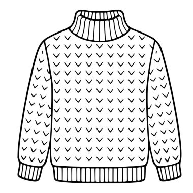 Balıkçı yaka kazağın, benzersiz bir sembol desenli, kışın moda tasarımları ve tekstil baskıları için mükemmel bir tasviri..