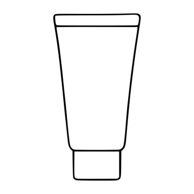 Temiz, basit bir özeti olan kozmetik tüpün minimalist vektör çizimi, güzellik ürünü ambalajı veya markalaşması için mükemmel..