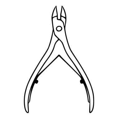 Keskin bıçaklarını ve ergonomik saplarını sergileyen tırnak uçlarının basit, temiz bir sanat vektör çizimi, güzellik ve tımar bağlamları için mükemmel..