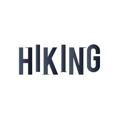 metin tabanlı logo tasarımı. Typography logo tasarımı. Macera yürüyüşü logo vektörü tasarımı
