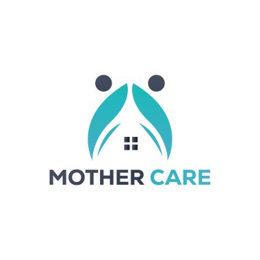 Anne bakımı. Çocuk bakımı logosu tasarımı.