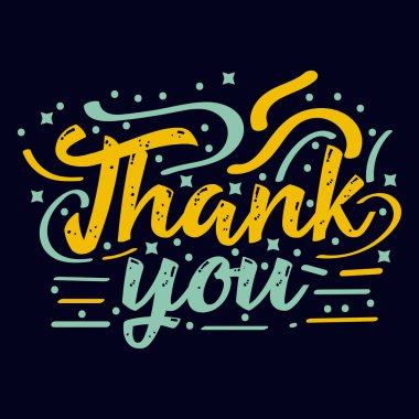 Teşekkürler tipografi tasarım Vektörü