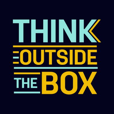 Kutu Tipografi Motivasyon Alıntı Tasarımı 'nın Dışını Düşün