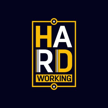 Çok çalışan tipografi motivasyonel alıntı tasarımı