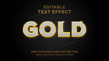 3B Biçim Altın Düzenlenebilir Metin Efekti