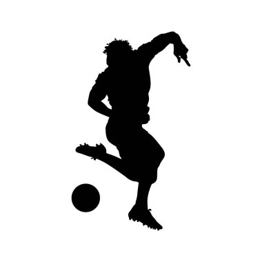 Futbolcunun çizer tasarım vektör silueti