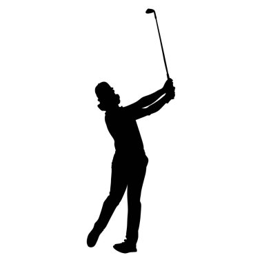golf oyuncusu siluet vektör tasarımı çizimcisi