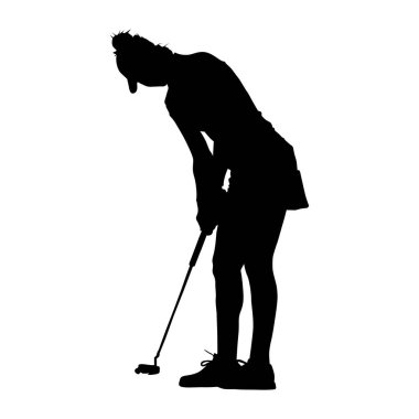 golf oyuncusu siluet vektör tasarımı çizimcisi