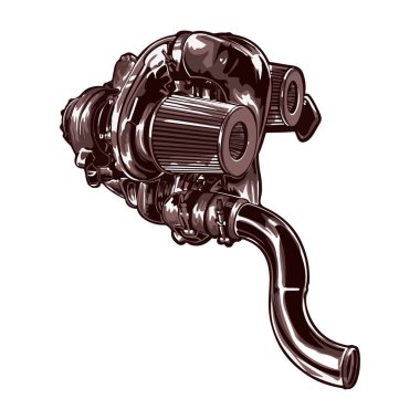 Turbo Motor Vektör Tasarımı İllüstratör Sanatı