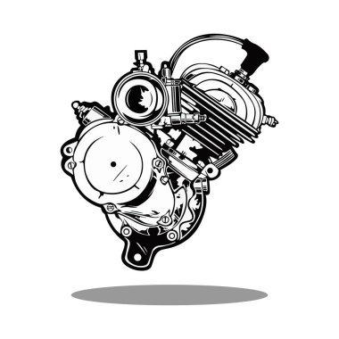 Motosiklet Motorunun Vektör Hattı Sanat ResmiComment