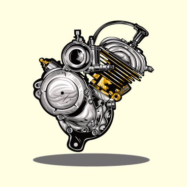 Motor Motor Resminin Sarı Renkli Vektör ResmiComment