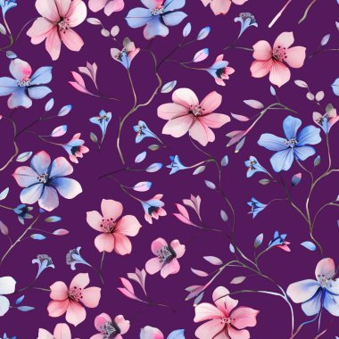 Çiçeksiz suluboya desen.