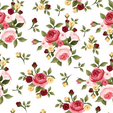 Gül ve yaprakları desen