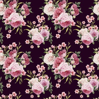 dikişsiz suluboya desenli, dikişsiz suluboya çiçek deseni