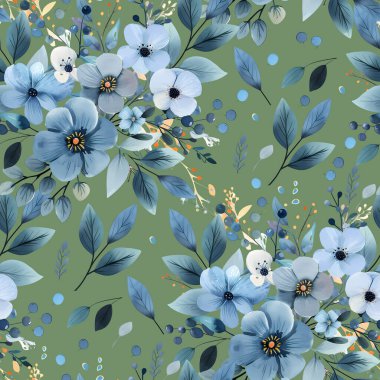 Çiçeksiz suluboya desen