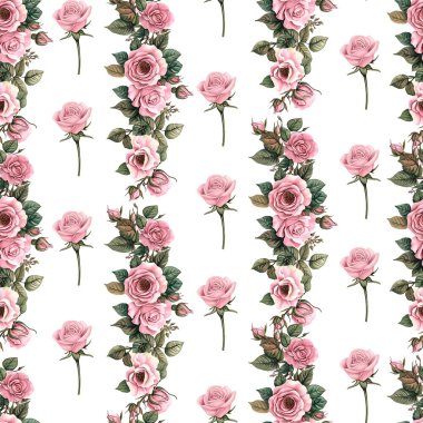 suluboya güller ve çiçek desenleri