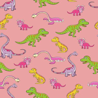 Sevimli dinozor seamless modeli