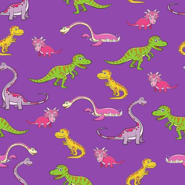 Pembe arka planda dinozorlar ve dinozorlar var.