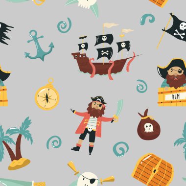 Tasarımınız için kusursuz korsan deseni.