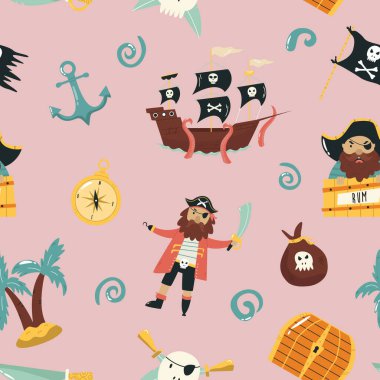 Korsan karakterler, korsanlar, gemi, korsan.