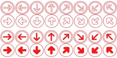 Oklar ve sağ sol işaretler ayarlandı, düz simgeler