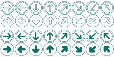 Bir takım yeşil işaretler. vektör illüstrasyonu.