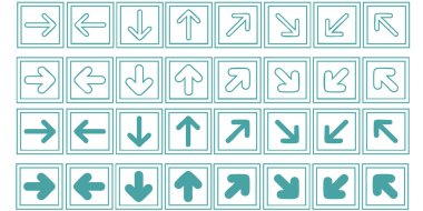 Farklı renklerde oklar. vektör illüstrasyonu