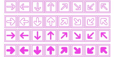 ok simgelerinin vektör illüstrasyonu.