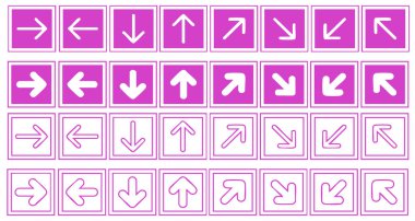 Düz dizaynlı ok koleksiyonu. vektör illüstrasyonu.