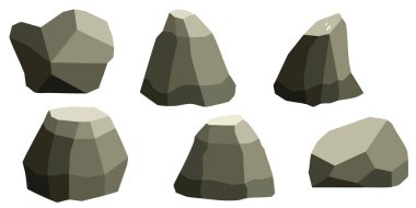 Farklı kayalar. Farklı boyutlarda taşların farklı şekilleri var..