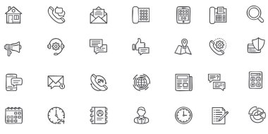 bir takım ikonlar. Vektör illüstrasyonu