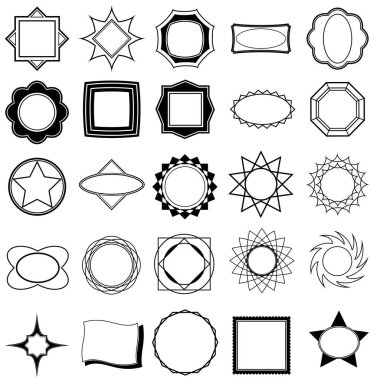 vektör geometrik çerçeveler ve tasarım elementleri kümesi.