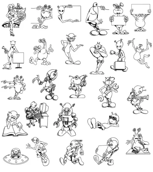 Komik erkek ve kadınların bir köpekle oynadığı çizgi film karakterlerinin vektör çizimleri.