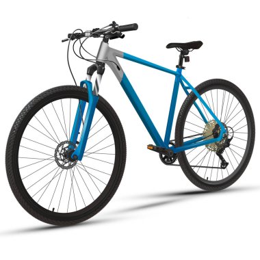 Mavi ve Gri bisiklet. Dağ bisikleti. 