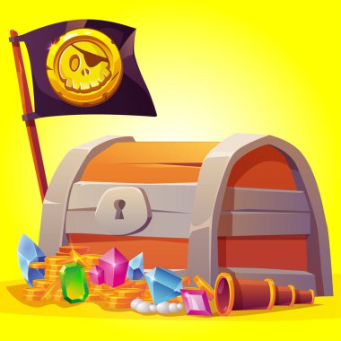 Korsan sandığı. Korsanlar partisi. Jolly Roger