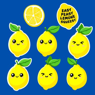 Şirin Kawaii Limon Çıkartmaları Seti