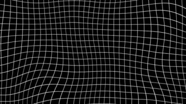 Siyah dalgalı ızgara animasyon arka planı. Izgara hareketi arkaplanı