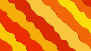 animasyon kağıt kesim dalgaları arka plan kırmızı turuncu ve sarı renklerde