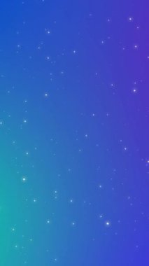 Parlak mavi ve mor renkli bir arkaplanda parıldayan ışıltılı parçacıklar canlanıyor