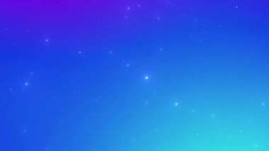 Parlak mavi ve mor renkli bir arkaplanda parıldayan ışıltılı parçacıklar canlanıyor