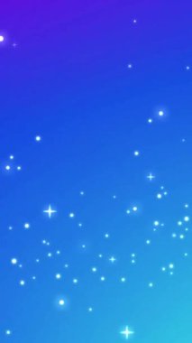 Parlayan yıldız parçacıkları parlak mavi ve mor renkli bir arkaplanda parıldayan canlılar.