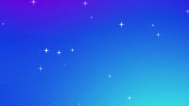 Parlak mavi ve mor renkli arkaplanda parıldayan yıldızlar.