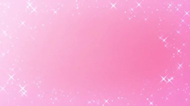 Parlayan, pırıl pırıl yıldızlar parlak pembe renkli bir arka planda parlayan animasyon.