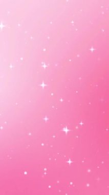 Parlayan yıldız parçacıkları parlak pembe renkli bir arkaplanda parıldayan hareketli animasyon.