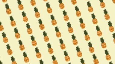 Kusursuz ananas desenli arka plan, ananas desenli animasyon arka plan