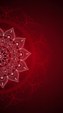 parlak sarı bir arkaplan üzerinde renkli mandala dönen animasyon, soyut renkli simetrik mandala tasarım animasyonu