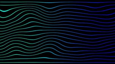 Siyah arkaplanda mavi soyut dalgalı çizgiler